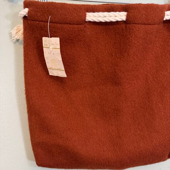 Hudson's Bay Drawstring Bag Burnt Orange Wool Storage Beach Travel Lined NWT - Picture 7 of 9